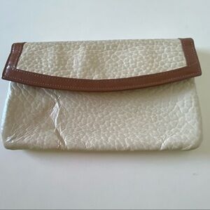 Vintage St. Thomas White Pigskin Leather Retro Wallet Coin Purse EUC